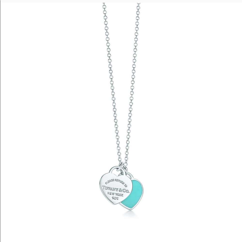 Authentic sterling silver double heart necklace
